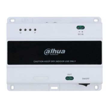 Switch Dahua VTNS1001B-2, 2 fire, RJ45, pentru 4 monitoare si 2 posturi exterioare, montare pe sina, ABS alb