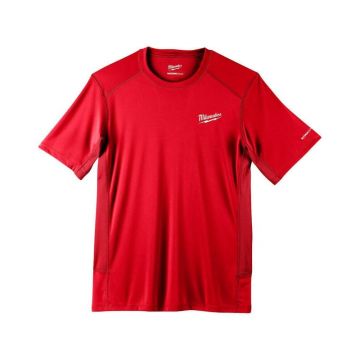 Tricou cu maneca scurta rosu Milwaukee WORKSKIN, marimea L, material respirabil, protectie UV, poliester, 4932493070