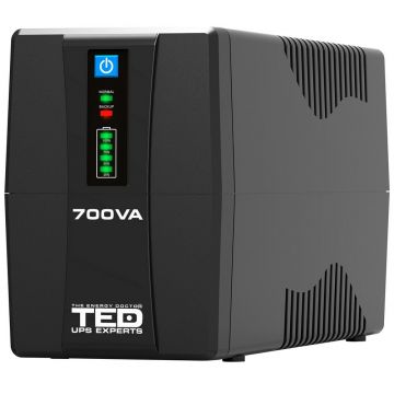 UPS cu stabilizator, 700VA, 400W, Ecran LED, 2x Schuko, IP20, TED TED003966 UPS cu stabilizator, 700VA, 400W, Ecran LED, 2x Schuko, IP20, TED TED003966