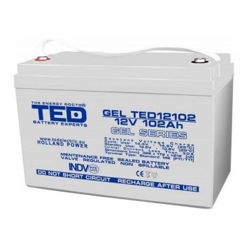 Acumulator cu GEL, 12 V, 102 Ah, TED Electric, TED003492 Acumulator cu GEL, 12 V, 102 Ah, TED Electric, TED003492