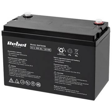 Acumulator cu GEL, 12V, 100 Ah, Rebel, BAT0416