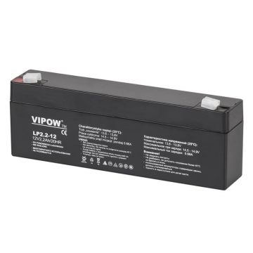 Acumulator cu gel Vipow BAT0220, 12V, 2.2A Acumulator cu gel Vipow BAT0220, 12V, 2.2A
