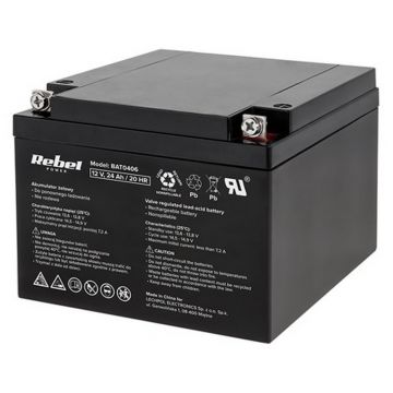 Acumulator stationar plumb acid 12V 24AH, Rebel, BAT0406