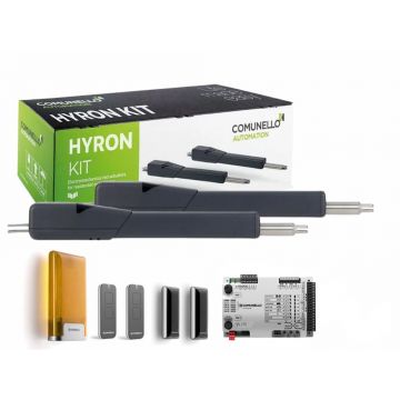 Automatizare porti batante Comunello Hyron 300 24V, pana la 2x3m, 2x400kg, placa HP, IP44, GKHN30MHLF900A