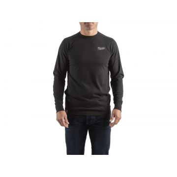 Bluza hibrida Milwaukee, marimea L, material respirabil, 156 gsm, bumbac si poliester, negru, 4932492985