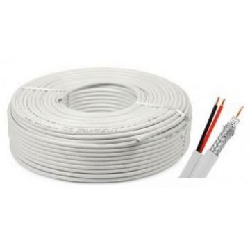 Cablu coaxial RG6 cu alimentare 2x0,75, rola 200 de metri TW200SCCA