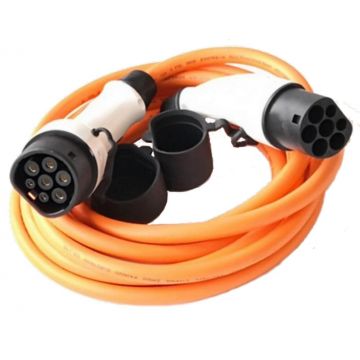Cablu de incarcare masini electrice, Type 2, trifazat, 11kW, 16A, 5 m, portocaliu, Ampevo, T22-3/16P