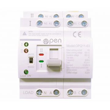 Comutator automat Trifazat ATS, 63A, 400V, 4 poli, montare sina DIN, Safer ATS 63A - 4P