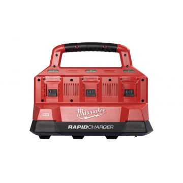 Incarcator Milwaukee M18, 6 porturi, USB-A 2.4A, sistem depozitare Packout, 4932480162