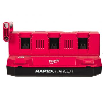 Incarcator rapid Milwaukee M18 MPC6, 6 porturi, 6A si 2.6A, sistem depozitare Packout, 4932498551