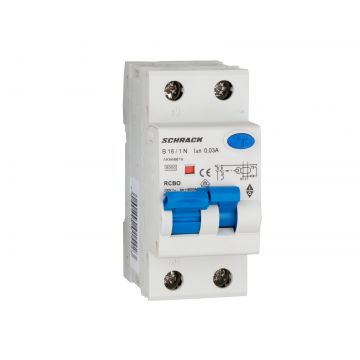 Intrerupator automat+diferential, 1P+N, 16A, 6kA, 30mA, tip A, IP20, Schrack AK668616