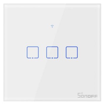 Intrerupator Wifi + RF incastrabil Alb 3 circuite SONOFF-TXT1EU3C