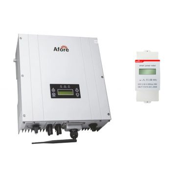Kit invertor On-Grid monofazat 3kW si contor de energie 10kWA, Afore HNS3000TL-2+SMART