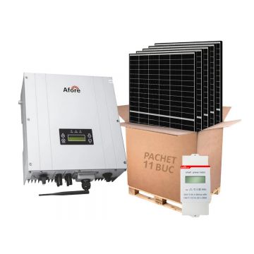 Kit invertor On-Grid monofazat 5kW, 11 panouri fotovoltaice si contor de energie, Afore HNS5000TL-2-455W-INV