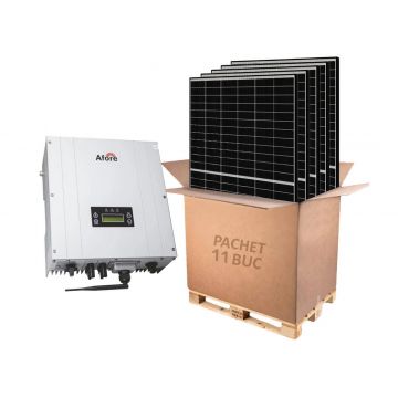 Kit invertor On-Grid monofazat Afore, 5KW si 11 panouri fotovoltaice monocristaline 455W Canadian Solar, HNS5000TL-2-455W Kit invertor On-Grid monofazat Afore, 5KW si 11 panouri fotovoltaice monocristaline 455W Canadian Solar, HNS5000TL-2-455W