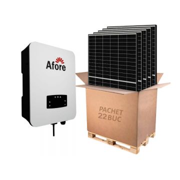 Kit invertor On-Grid trifazat Afore, 10KW si 22 panouri fotovoltaice monocristaline 455W Canadian Solar, BNT010KTL-2-455W