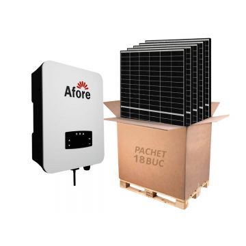 Kit invertor On-Grid trifazat Afore, 8KW si 18 panouri fotovoltaice monocristaline 455W Canadian Solar, BNT008KTL-455W