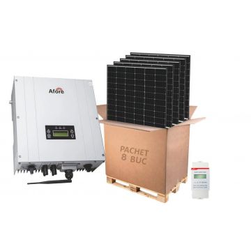 Kit solar invertor ON-GRID 3KW, 2MPPT, 8 panouri fotovoltaice si contor de energie, Afore HNS3000TL-2+LR4+SMART Kit solar invertor ON-GRID 3KW, 2MPPT, 8 panouri fotovoltaice si contor de energie, Afore HNS3000TL-2+LR4+SMART