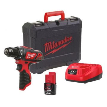 Masina de gaurit subcompacta cu acumulator si incarcator Milwaukee M12, cuplu 30Nm, mandrina metalica 10mm, 4933479439 Masina de gaurit subcompacta cu acumulator si incarcator Milwaukee M12, cuplu 30Nm, mandrina metalica 10mm, 4933479439