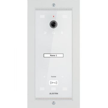 Panou video de exterior pentru videointerfon Electra, incastrat, Alb, 1 familie, 4 fire, VPM.01F03.ELWH4