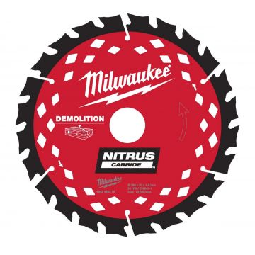 Panza pentru fierastrau circular Milwaukee, diametru exterior 190mm, diametru interior 30mm, latime dinti 1.6mm, 4932499376