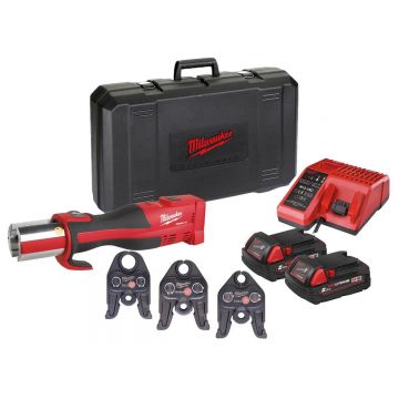 Presa compacta Milwaukee M18 M18 BLHPT-202C TH-SET FORCE LOGIC, motor fara perii, 2x acumulatori, incarcator, 3x falci, 4933451135
