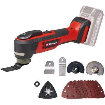 Professional cordless multi-function tool TP-MG 18 Li BL-Solo, 18V red/black, without battery and charger, including accessories