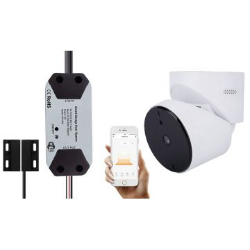 Releu wireless pentru usi garaj + camera de interior WI-FI, 3MP, comenzi vocale, aplicatie Tuya, IR 10m, audio bidirectional, Rehent RH-GDC01 Releu wireless pentru usi garaj + camera de interior WI-FI, 3MP, comenzi vocale, aplicatie Tuya, IR 10m, audio bidirectional, Rehent RH-GDC01