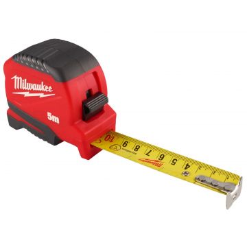 Ruleta Milwaukee GEN II, 5 m, cu magnet, clema pentru curea, 4932498778