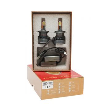 Set 2 becuri auto LED H7, 60W, 12-36V lumina alb rece, BK79835