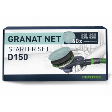 Set 60x Panza abraziva pentru slefuitor reticular Granat Net Starter SET 150, Festool 578667, P60, P80, P120, P180, P240, P320 Set 60x Panza abraziva pentru slefuitor reticular Granat Net Starter SET 150, Festool 578667, P60, P80, P120, P180, P240, P320
