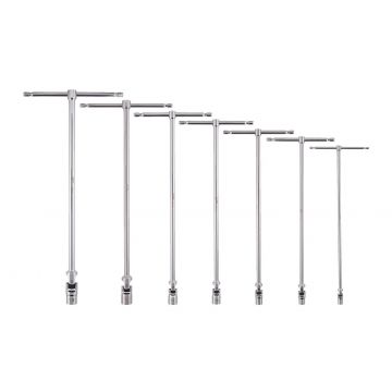 Set 7 chei cu maner T si cap pivotant Milwaukee, 8-19 mm,  tija fixa, 180 grade, 4932492674