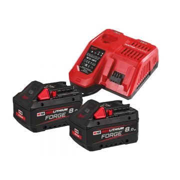 Set acumulatori Milwaukee M18 FB8 FORGE™ si incarcator rapid M12-18 FC, 4933498612 Set acumulatori Milwaukee M18 FB8 FORGE™ si incarcator rapid M12-18 FC, 4933498612