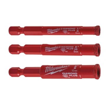 Set burghie Diamond Max Milwaukee, 1/4inch, 6-8-10mm, gaurire umeda, 4932498368 Set burghie Diamond Max Milwaukee, 1/4inch, 6-8-10mm, gaurire umeda, 4932498368