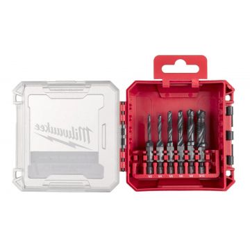 Set burghie HSS-G combi Milwaukee, 6 piese, M3, M4, M5, M6, M8, M10, prindere 1/4 inch hex, 4932498267