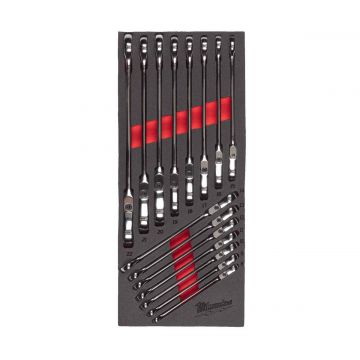 Set insertie spuma de chei fixe Milwaukee MAX BITE, cu clichet si cap pivotant, mecanism cu 144 dinti, 4932479829 Set insertie spuma de chei fixe Milwaukee MAX BITE, cu clichet si cap pivotant, mecanism cu 144 dinti, 4932479829