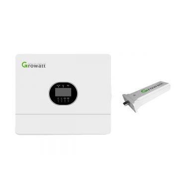 Set invertor OFF GRID monofazat, 6KW, 2x MPP, Plug and Play si Modul Wi-Fi pentru monitorizarea invertoarelor, Growatt KITSPF6000ES