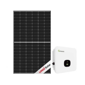 Sistem fotovoltaic cu invertor GROWATT On-Grid/ Off-Grid, Trifazat, 8KW si 21 panouri Longi, 380W, KIT MOD8000TL3-XH+LR4-60HPH-380M