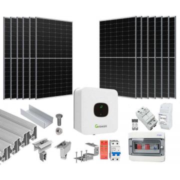 Sistem fotovoltaic ON-GRID 5KW, monofazat, montaj pe acoperis din tigla, KIT5KW-MONO-GR-380