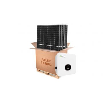 Sistem fotovoltaic trifazat hibrid, 5KW, invertor Growatt si panouri fotovoltaice Longi 380W, KIT MOD5000TL3-XH+LR4-60HPH-380M