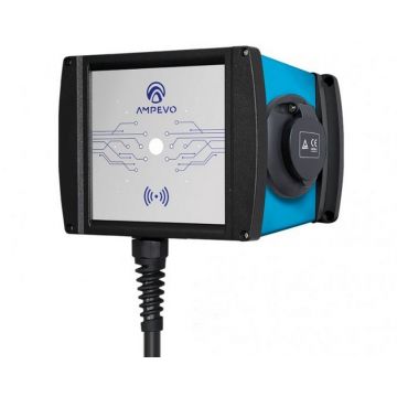 Statie de incarcare Ampevo pentru masini electrice, 7.4kW, 32A, monofazata, IK10, control din aplicatie, AMP107T2GO-CP