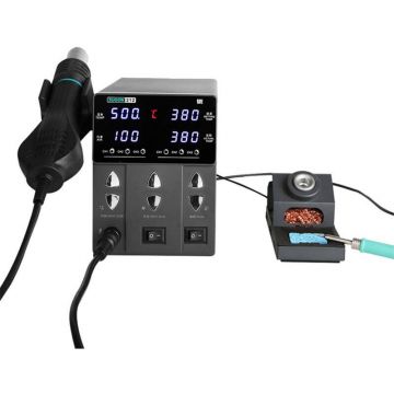 Statie de Lipit cu Aer Cald 212 + T12 760W Gri/Negru