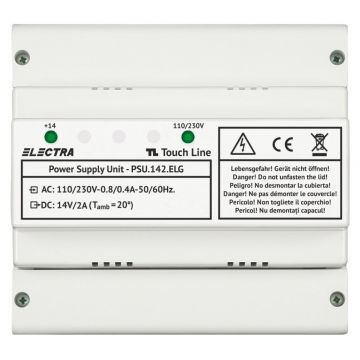 Sursa de alimentare aditionala Electra PSU.142.ELG, 14V, 2A, montaj sina DIN, carcasa ABS