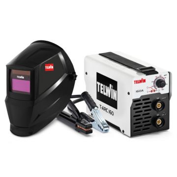 T-ARC 160 + MASCA CRISTALE LICHIDE - Invertor sudura TELWIN, MMA 160A, Electrozi utilizabili: rutilici, bazici, otel inoxidabil, fonta