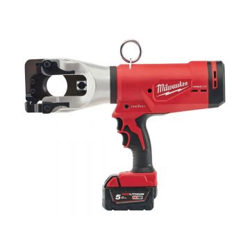 Taietor hidraulic pentru cabluri de 44mm, Milwaukee M18 HCC45-522C FORCE LOGIC, motor fara perii, 2x acumulatori, incarcator, tehnologie One Key, 4933459266