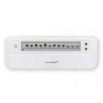 Termostat pentru incalzire in pardoseala, 12 canale, 230V/24VDC, IP20, aplicatie mobila, Homematic HmIP-FALMOT-C12