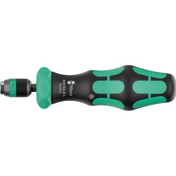838 RA-R L Bits hand holder with ratchet function, screwdriver black/green, 1/4, with Rapidaptor quick-change chuck