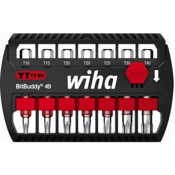 BitBuddy TY-Bits 49mm, 7-piece black/red, TORX bit set