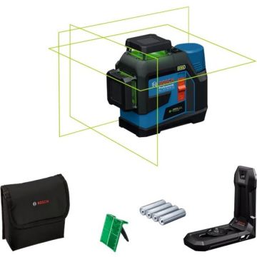 Bosch Professional Cordless Line Laser GLL 12V-100-33 CG Professional blue/black, green laser lines, including universal holder LB 10