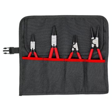 circlip pliers set O 12 - 60mm, 4-piece red, 4x straight tips, in roll-up bag